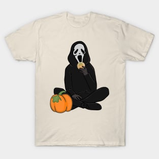 Ghostface eating pursburry pumpkin cookie T-Shirt